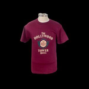 The Hollywood Tower Hotel Vintage Disney Originals Shirt Sz S/M Gold